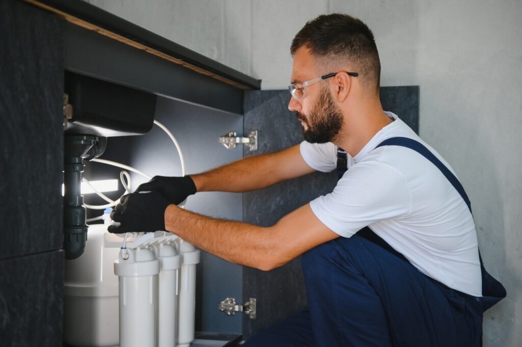 Instalación de sistema de ósmosis inversa para tratamiento de agua en cocina